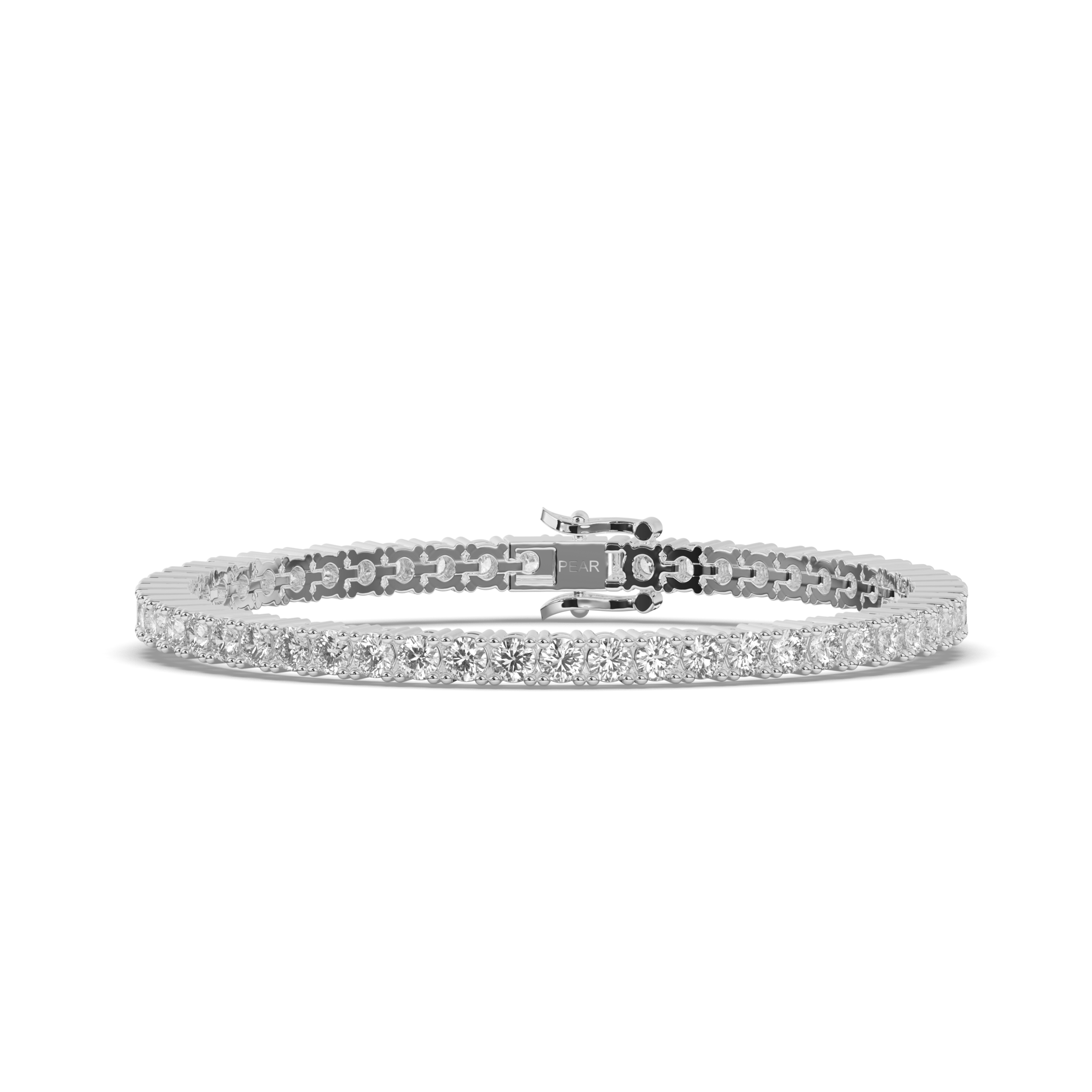 Sterling Round Lab-grown Diamond Bracelet - Pear Jewels